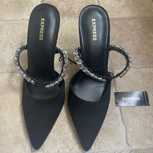 NEW Express Faux Suede Slingback Pumps